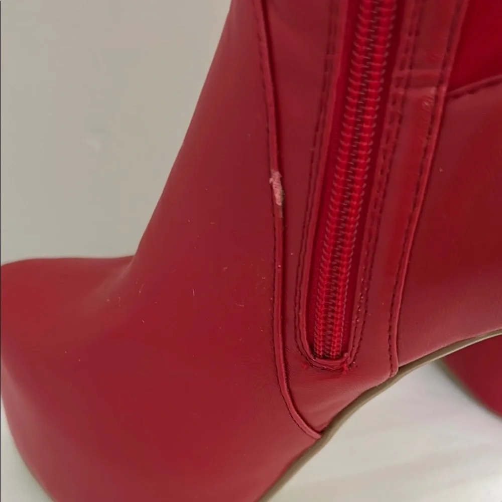 Ami Club Wear Red Over-the-Knee Women's Boots - Picture 10 of 16